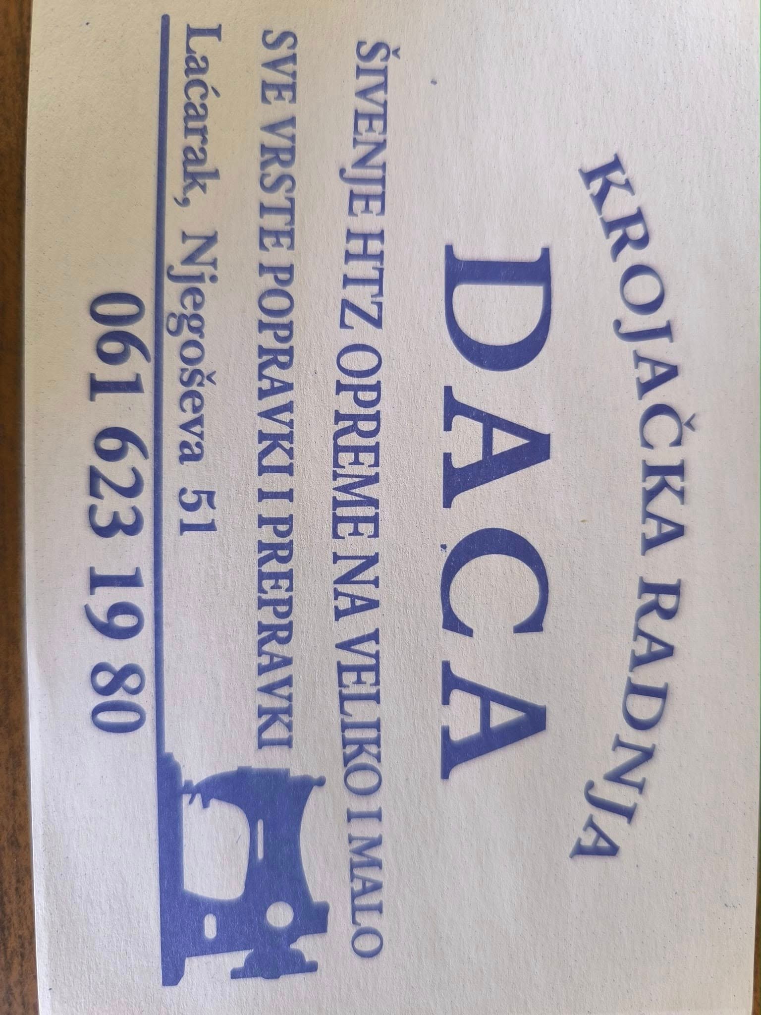 Kontakt Krojačka radnja DACA